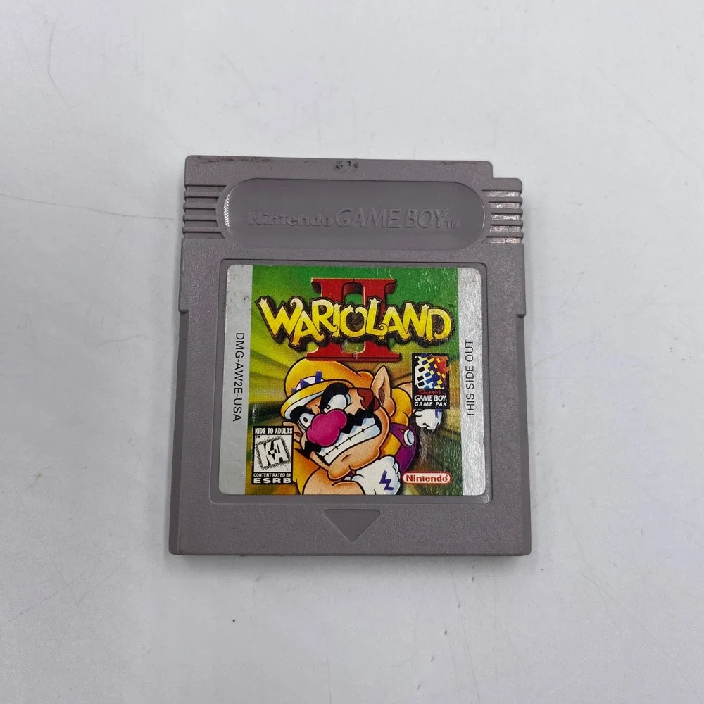 Nintendo Game Boy Pocket Silver MGB-001 Handheld Console with Wario Land II Game